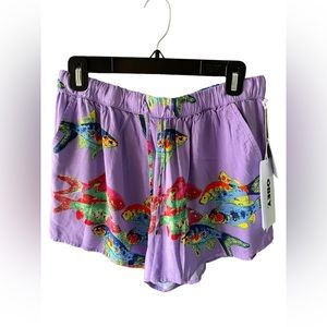 Obey Purple Fish Print Women's Shorts